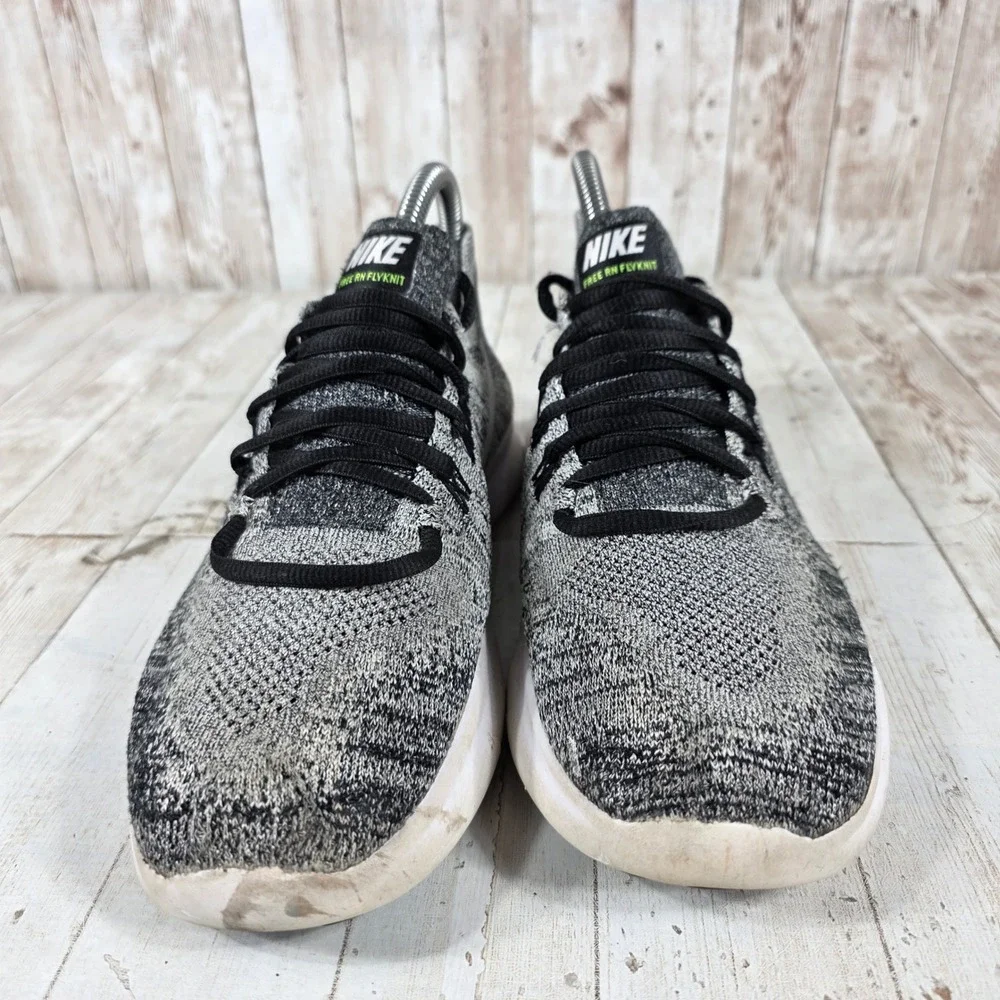 Nike Free RN Flyknit 2017 Womens Running Shoes Black White 880844-003 Size 7